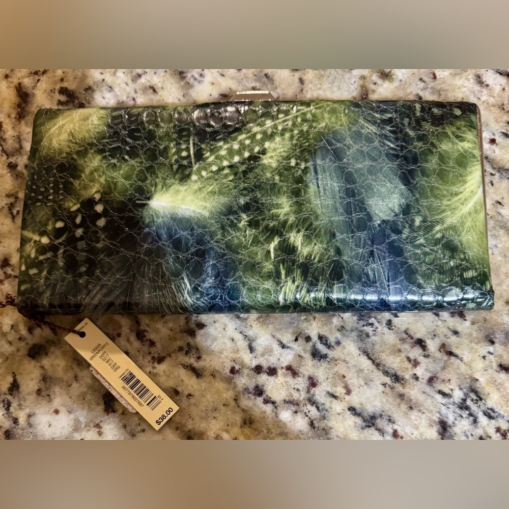 NWT Kate Landry Green and Blue Crocodile Embossed Clutch 🐊